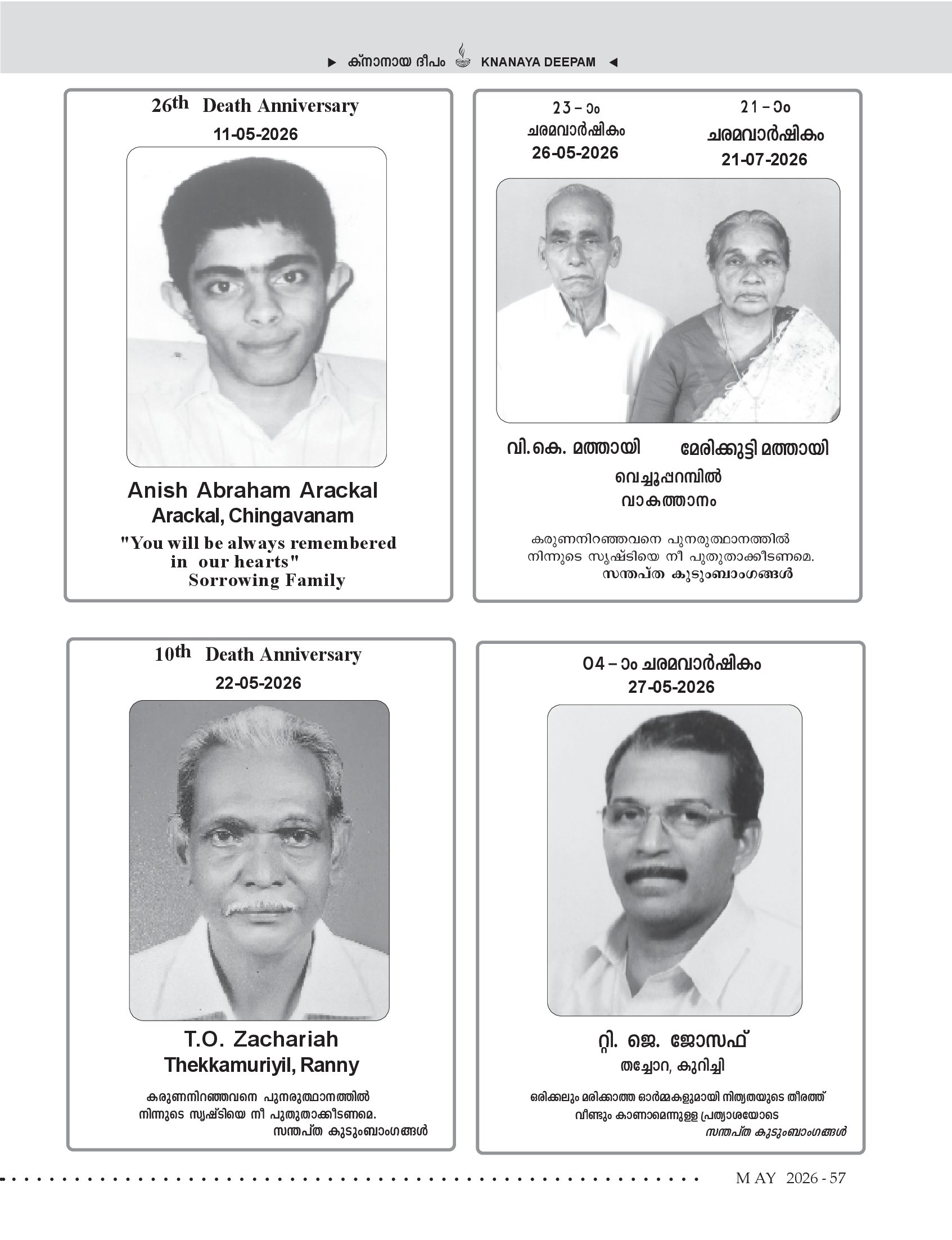 Death Anniversaries
